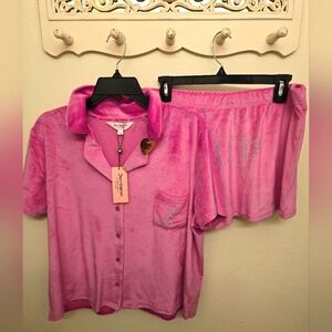 NWT Juicy Couture Ladies 2 Pc Velour Pajama Set